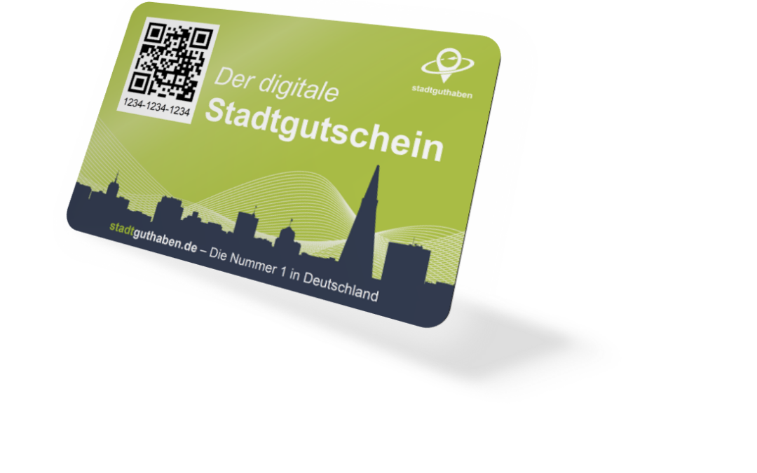 Ansicht Karte Stadtgutschein in 3D